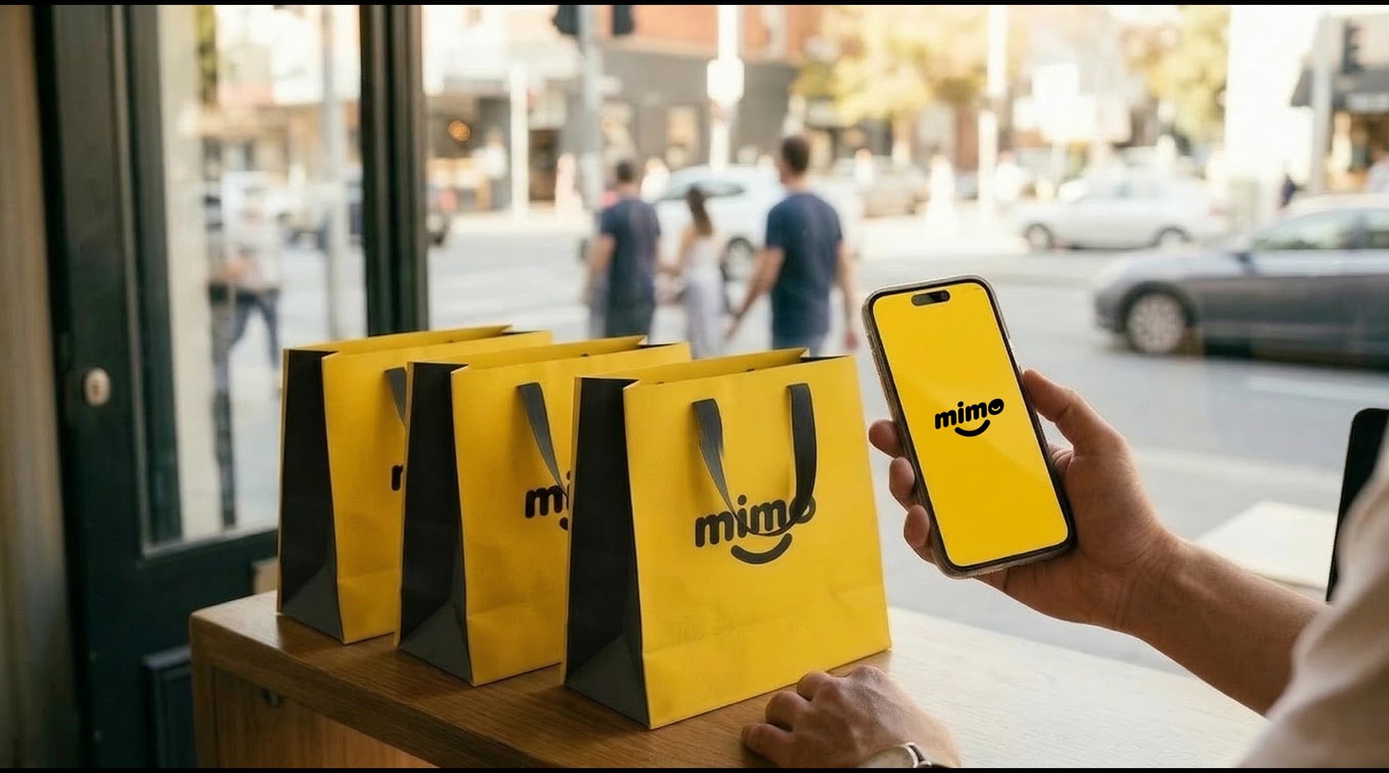 Sacola MIMO com produtos da padaria